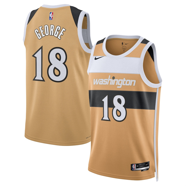 Men's Washington Wizards #18 Kyshawn George Gold 2025/26 City Edition Stitched Basketball Jersey